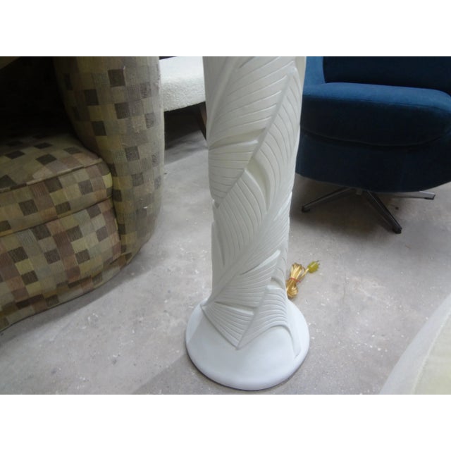 French Postmodern Serge Roche Style Palm Frond Plaster Floor Lamp For Sale - Image 9 of 12