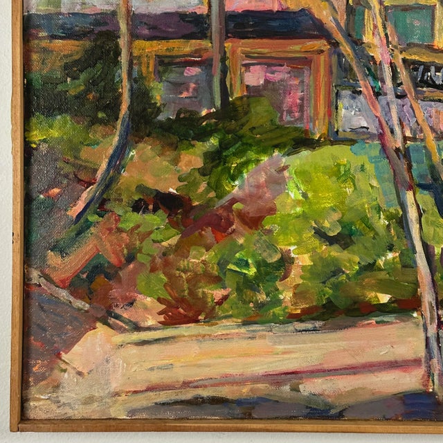 1980s Vintage Industrial Philadelphia Landscape by Anthony Ferrara, Signed (Ca. 1980, Oil on Canvas)/Van Gogh For Sale - Image 5 of 7