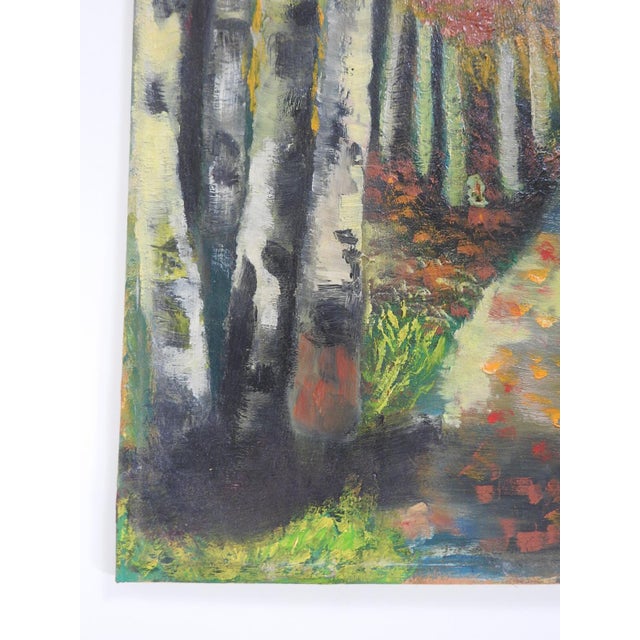 English Mid 20th Century Autumn Forest Lane Painting For Sale - Image 3 of 7