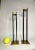 Modern Mid Century Transitional Black Metal and Brass Candlesticks, a Pair For Sale - Image 3 of 12