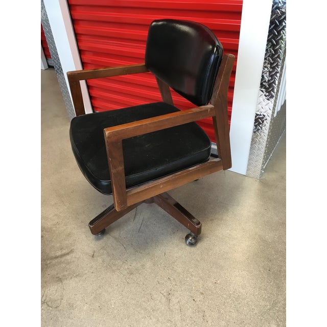 Fine MidCentury Modern Walnut Executive Desk Chair by Indiana Chair Co