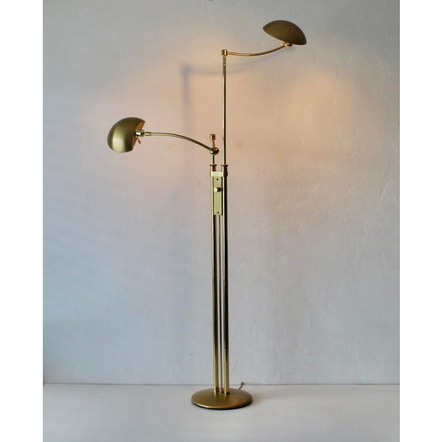 Postmodern 1980s Postmodern Adjustable Two Light Brass Floor Lamp by Holtkoetter Luechten For Sale - Image 3 of 17