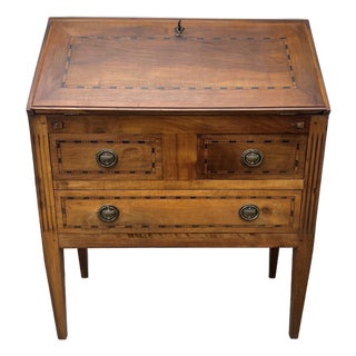 French 19th Century Louis XVI Solid Walnut Secretaire For Sale