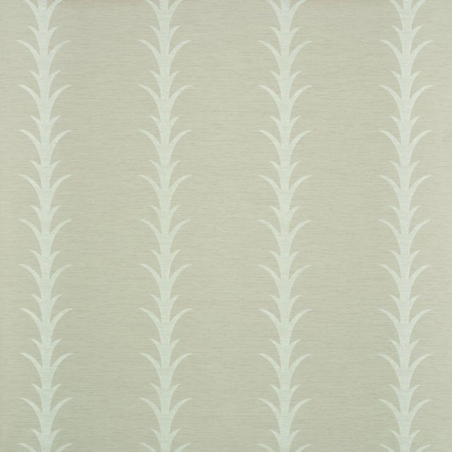 Sample - Schumacher X Celerie Kemble Acanthus Stripe Vinyl Wallpaper in Taupe For Sale