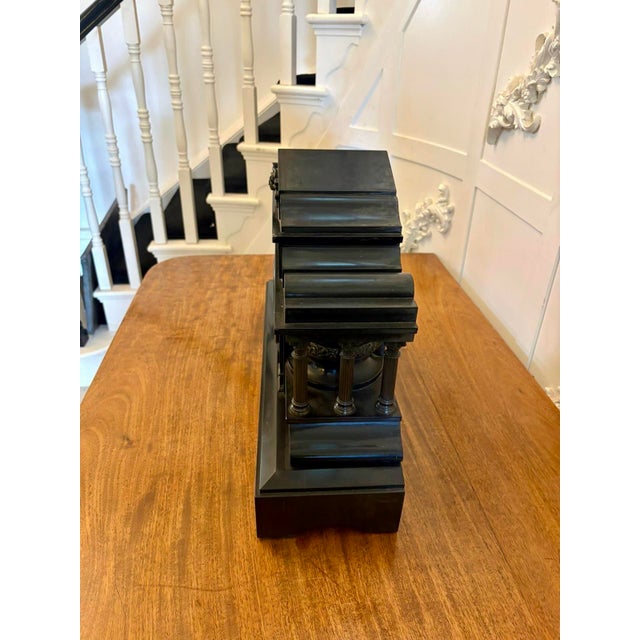 Large Antique Victorian Marble Mantel Clock from Philippes, 1860 For Sale - Image 6 of 15