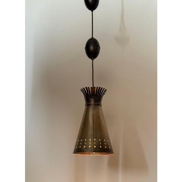 Scandinavian Brass Diablo Pendant Light, 1950s For Sale - Image 3 of 16
