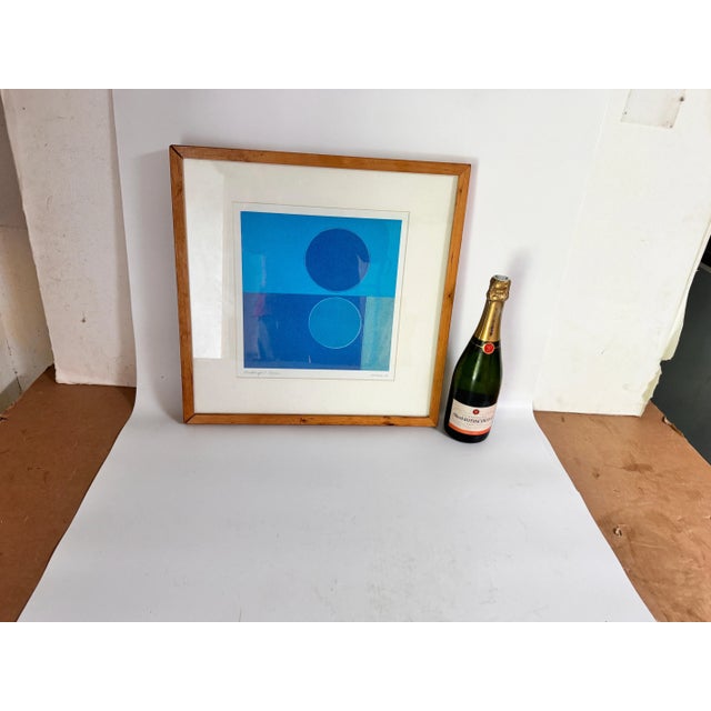 Amaina Print "Midnight Moon", blue color signed and titled Blue Color USA