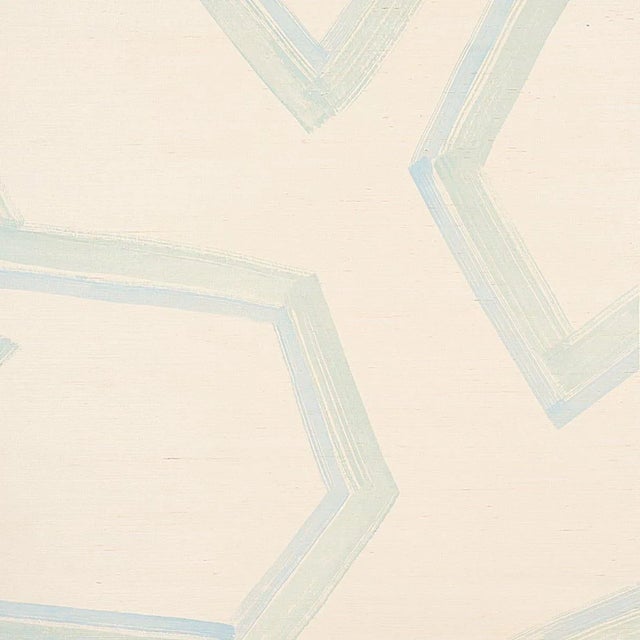 Sample - Schumacher Enzo Sisal Wallpaper in Blue For Sale
