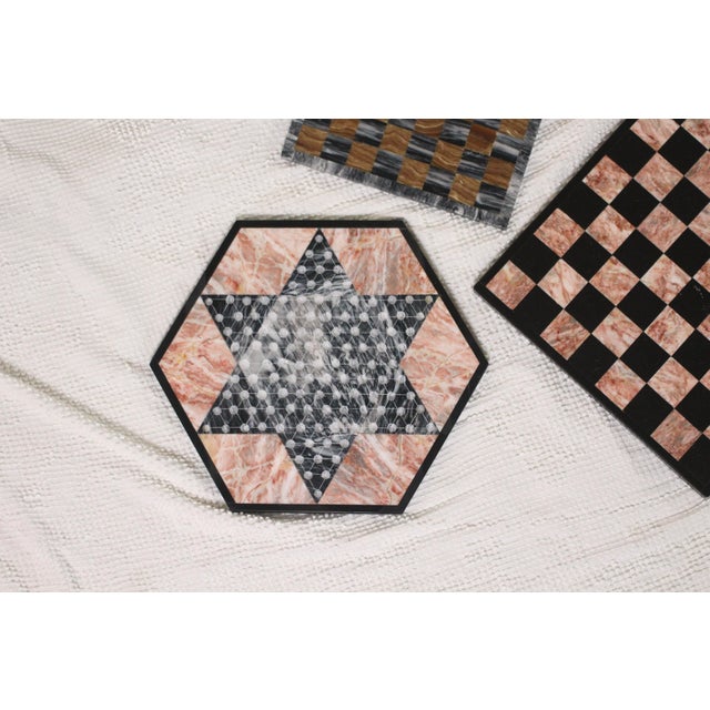 Pink and Black Chinese Checkers Marble Board For Sale - Image 6 of 8