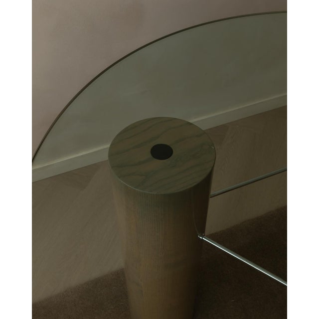 Vintage Glass Dining Table with Enamel Column Base from Saporiti Italia, 1980s For Sale - Image 12 of 18