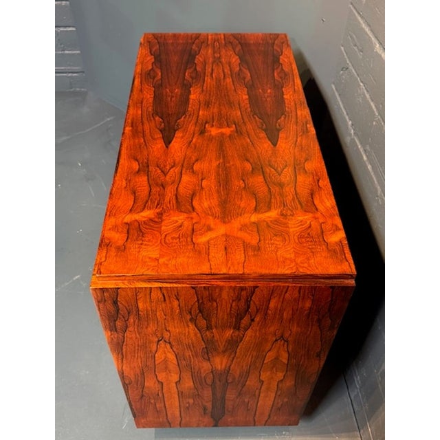 Mid 20th Century French Art Deco Style Black Walnut 2 Door Side Cabinet For Sale - Image 5 of 6