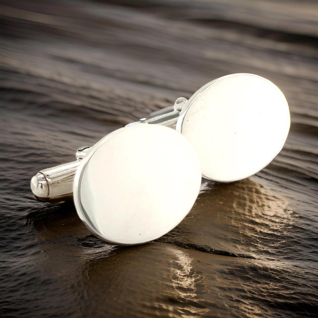 1990s 1990s Tiffany & Co Estate Sterling Silver Cufflinks , 2 pieces For Sale - Image 5 of 10