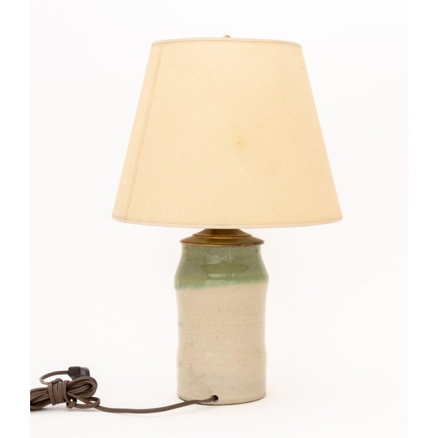 Mid 20th Century Modern Glazed Stoneware Table Lamp For Sale - Image 5 of 7