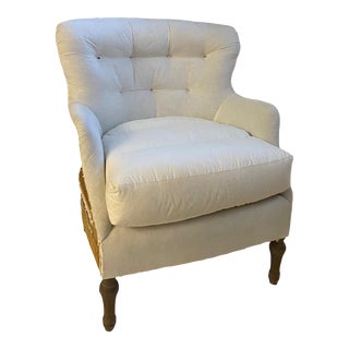English Style Tub Chair, Horsehair and Muslin Dressed For Sale