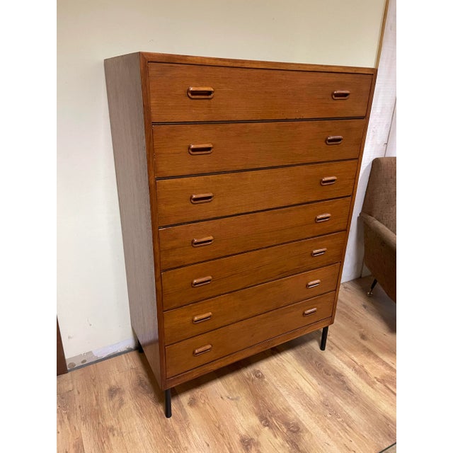 Brown Teak Chest of Drawers, 1960s For Sale - Image 8 of 14
