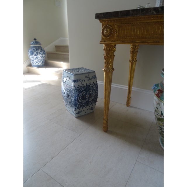 Blue Vintage Chinese Garden Seat For Sale - Image 8 of 9