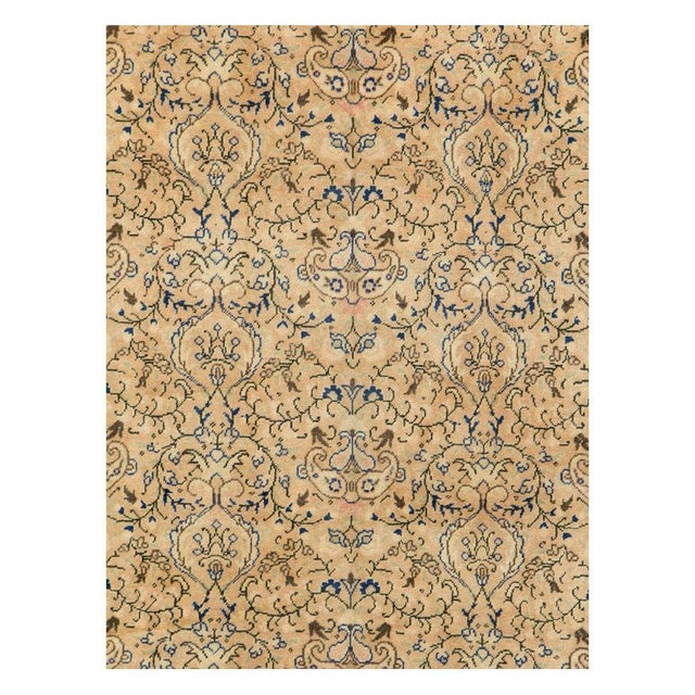 A vintage Turkish Sivas accent rug handmade during the mid-20th century. Measures: 6' 4" x 9' 4".
