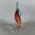 An elegant and vibrant authentic Murano glass sculpture dating back to the 1970s, depicting two cockatoos facing each...
