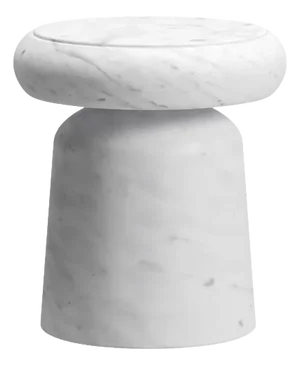 Nissa Bianco Gioia Marble Stool and Side Table by Ivan Colominas