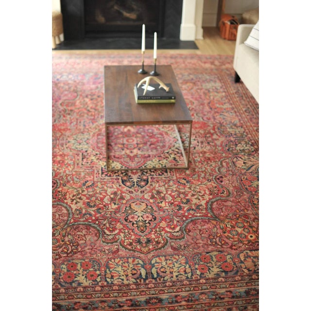 Red Antique Madonna Botanical Rug, 10.8 x 14.3 For Sale - Image 8 of 11