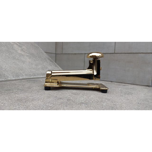 Metal 1960s El Casco Model No. 15 Stapler 23k Gold Plated Hand Polished For Sale - Image 7 of 15