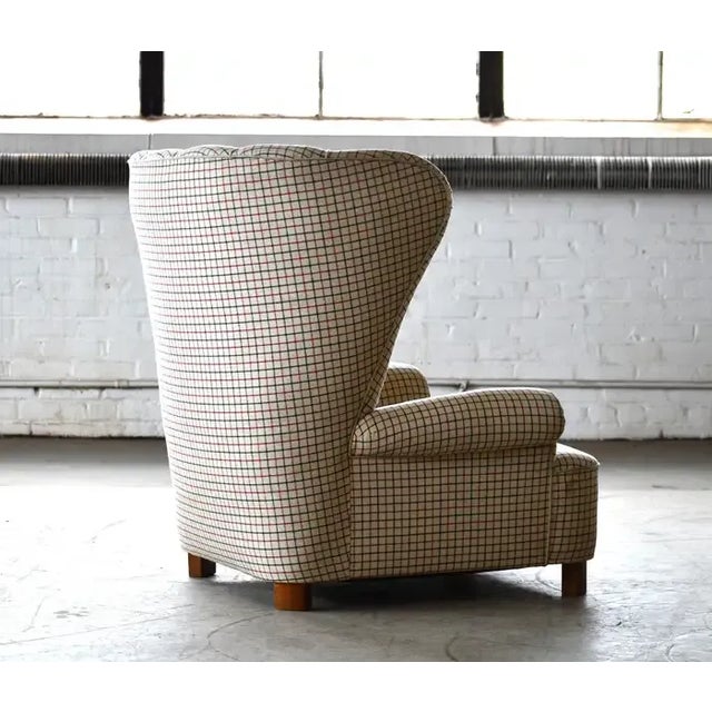 1950s High Back Lounge Chair With Channeled Backrest Denmark, Circa 1950 For Sale - Image 5 of 7