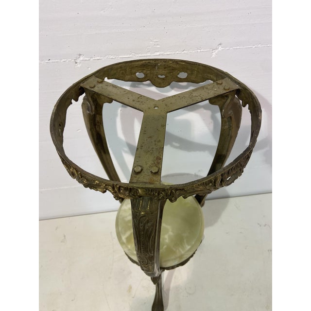Metal Brass and Italian Onyx Plant Stand, 1959 For Sale - Image 7 of 11