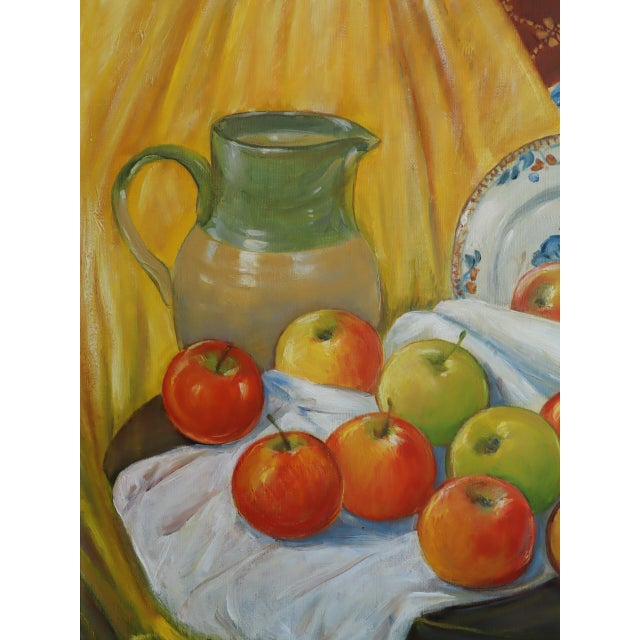 Mid-Century Modern 'Gathered Harvest' Vintage Original Swedish Still Life Oil Painting, Framed For Sale - Image 10 of 13