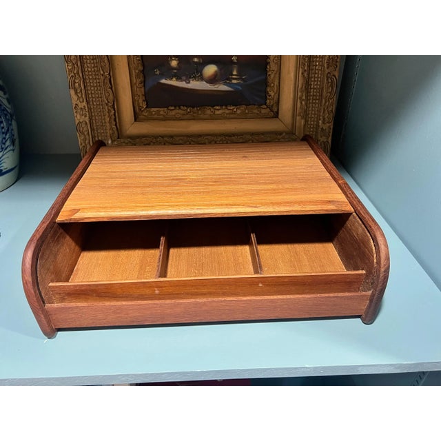 Vintage Danish Modern Teak Desktop Organizer For Sale - Image 4 of 9
