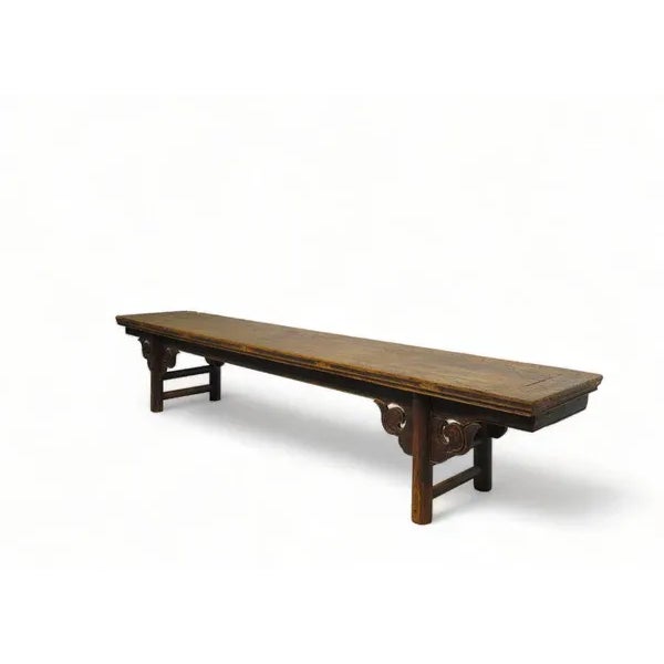 Chinese Low 111" Inch Long Antique Chinese Bench Console Table For Sale - Image 3 of 7