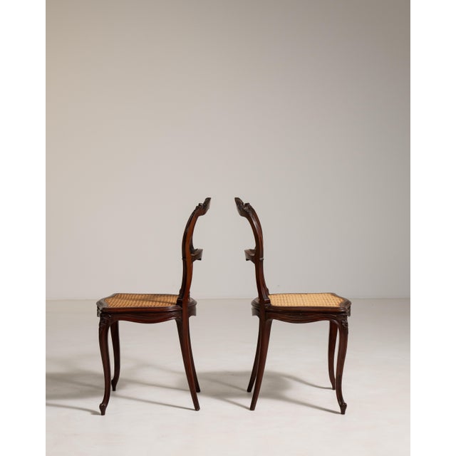 19th Century Pair of Louis Philippe Chairs with Rattan Seats For Sale - Image 4 of 11