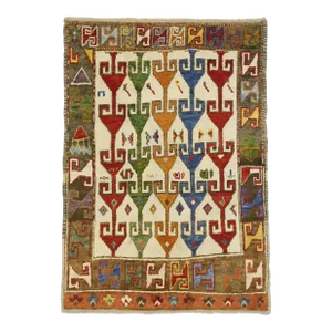 Vintage Turkish Oushak Rug, 3'5 X 4'10