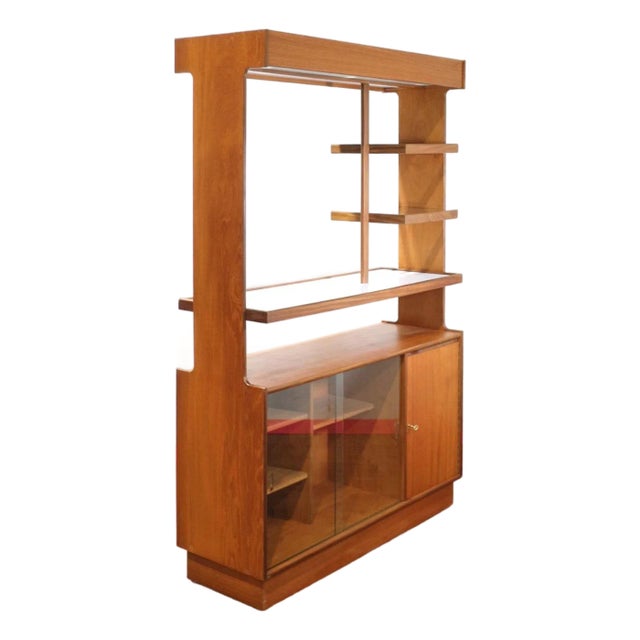 Mid Century Modern Teak Bar Cocktail Display Cabinet by Turnidge of London Danish Style For Sale