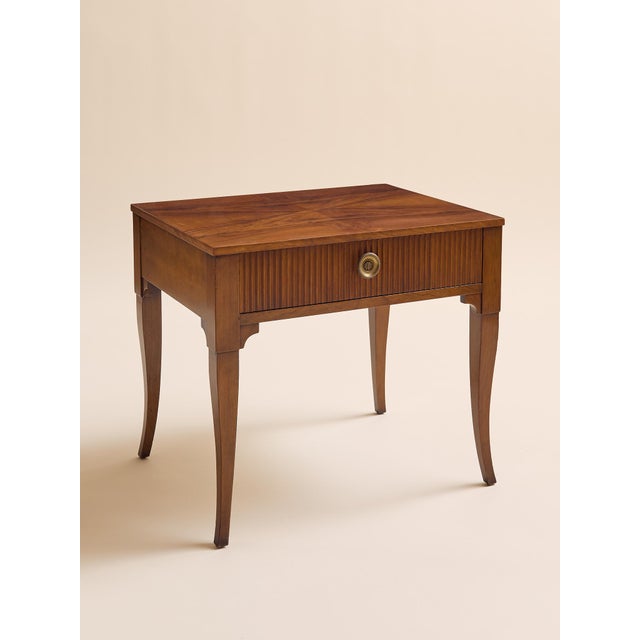 Baker Furniture Company The Vintage Baker Walnut Burl Book Matched Nightstand Set, A Pair For Sale - Image 4 of 15