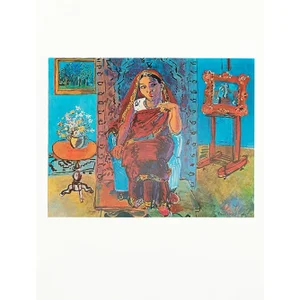 1970 After Raoul Dufy "Interior With Hindu Woman", Full-Color Parisian Print