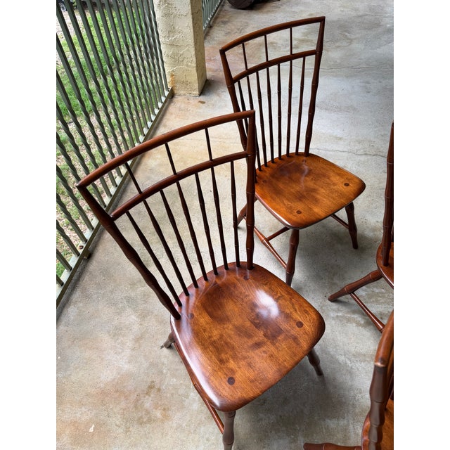Nichols & Stone Vintage Nichols and Stone Birdcage Windsor Chairs - Set of 4 For Sale - Image 4 of 7