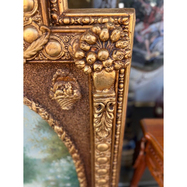 Beautiful Large Vintage Oil Painting Free Shipping width 35", Depth 2", Height 57