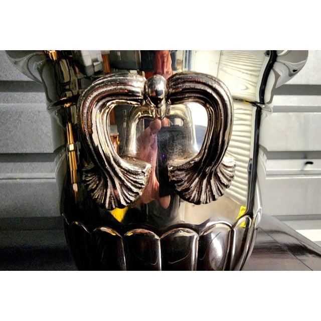 Frank Hawker Vintage Fine Silver Plate Champagne Bucket With Handles For Sale - Image 4 of 13