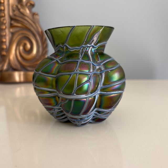 Art Nouveau 1900s Pallme-Konig & Habel Bohemian Art Glass Vase. For Sale - Image 3 of 7