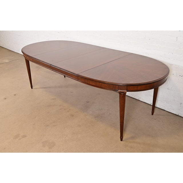 Henredon French Regency Louis XVI Walnut Extension Dining Table, Newly Refinished For Sale - Image 13 of 13