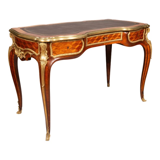 Napoleon III Ormolu Mounted Tulipwood Bureau Plat Attributed To Wassmus For Sale
