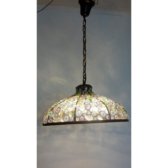 Burnished Brass and Crystal Chandelier from Palwa, 1950s For Sale - Image 6 of 12