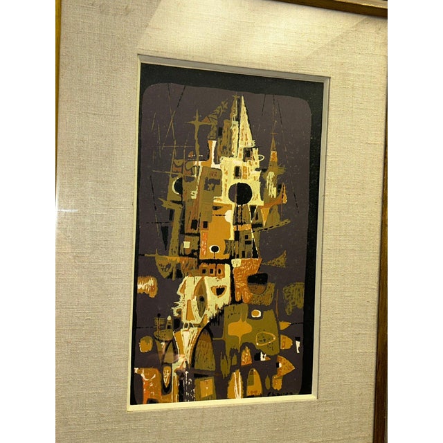 1956 Edward Chavez Gothic Towers Abstract Modernist Lithograph Woodstock School Art For Sale In Portland, ME - Image 6 of 12