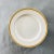 Vintage set of 3 gold band with off white salad or dessert plates 8.90"D , Makers mark reads" MINTONS Higgins & Seiter...