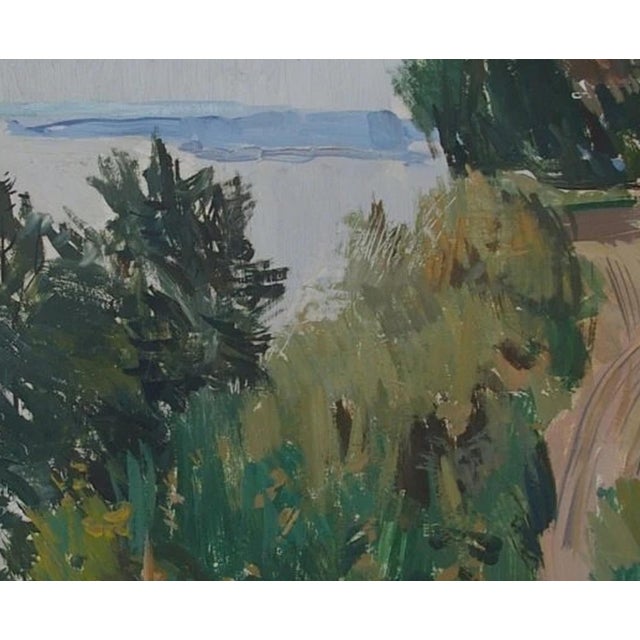 Impressionist Forest Oil Painting, Original Ukrainian Art on Cardboard 60-70 For Sale - Image 4 of 6