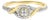 10K Yellow Gold 1/10 Cttw Diamond Swirl and Halo Promise Ring (I-J Color, I3 Clarity) - Size 6.5 For Sale