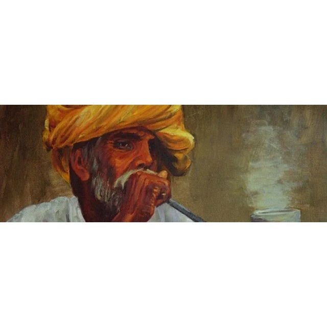 José Luis Pagador Ponce, Smoker in Turban, 2000s, Oil, Framed For Sale - Image 3 of 6