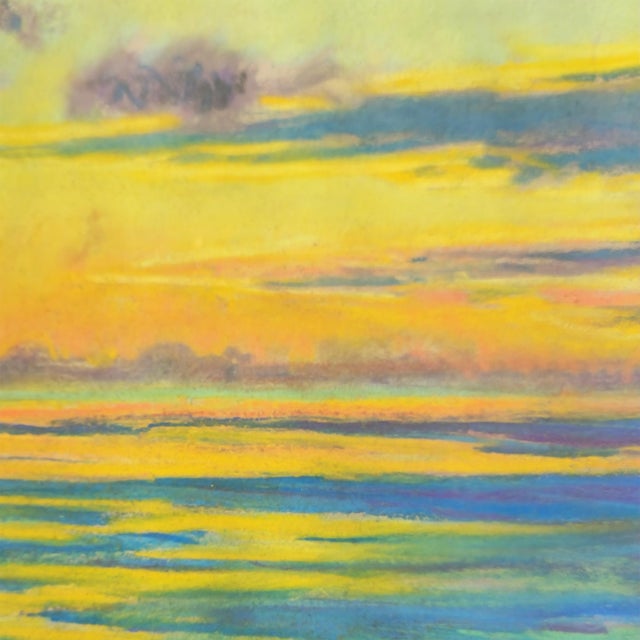 William Samuel Horton, Seascape with Sunset, 1890s-1910s, Pastel, in Very Good conditions. Designed 1890 to 1919 This...