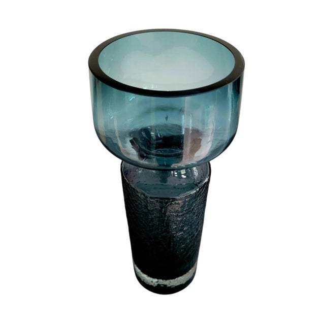 11.75" "Safari" vase by Tamara Aladin made in Finland Btw. 1968 - !974 A combination of smooth and textured glass, rich...