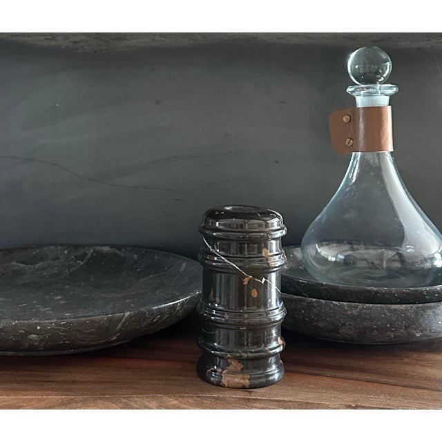 An Italian Polished Portoro Marble Relic Accessory. It's a great accessory for kitchens and bookshelves, any place needing...